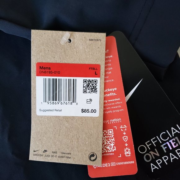 Ohio State Buckeyes 1/4 Zip On Field Jacket Mens Large Black Red Nike NCAA NWT - Picture 10 of 15